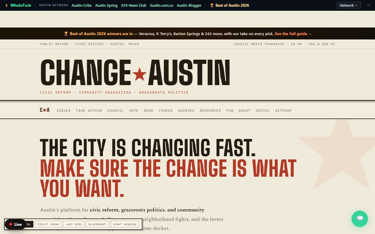 Change Austin website