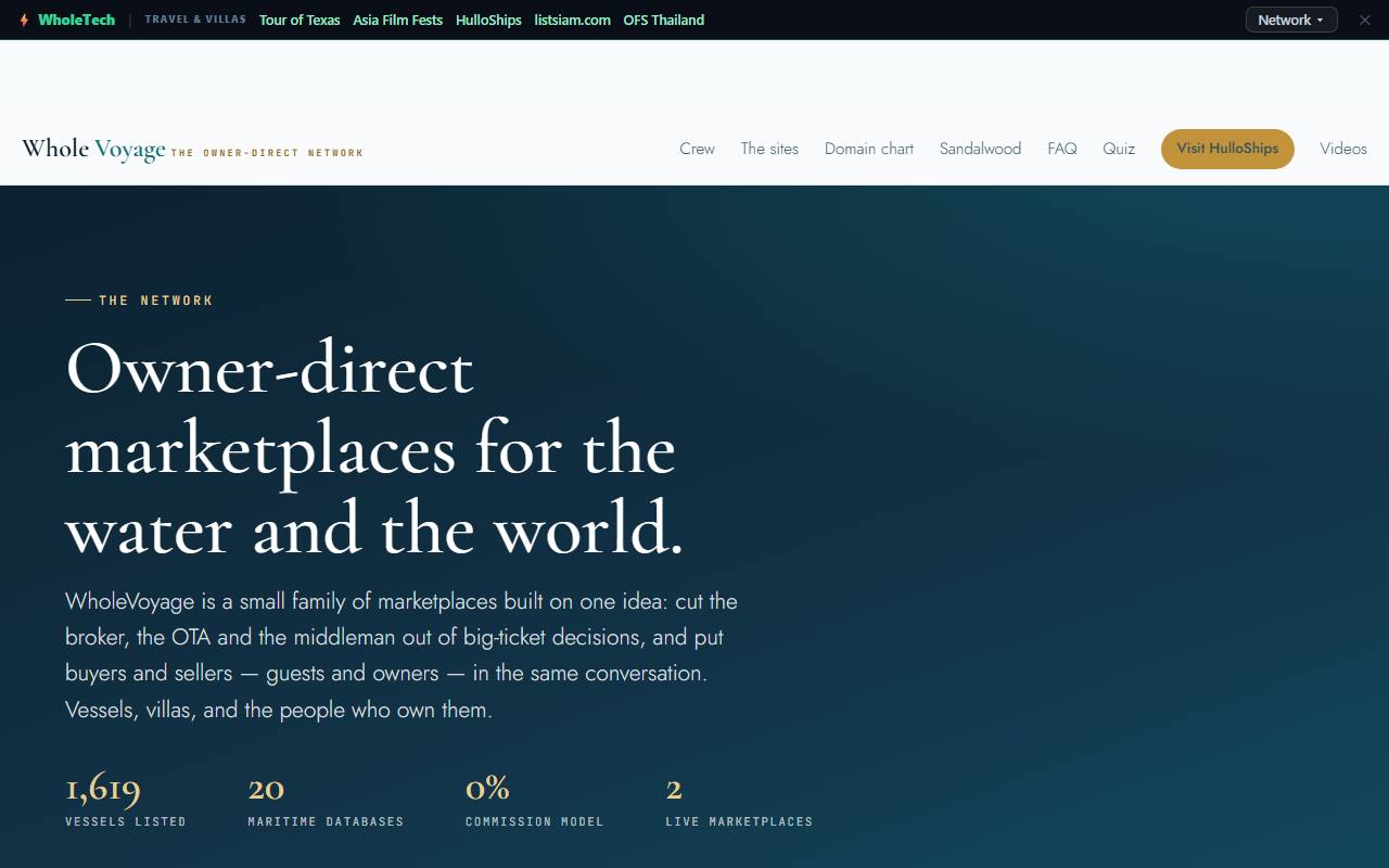 Whole Voyage website